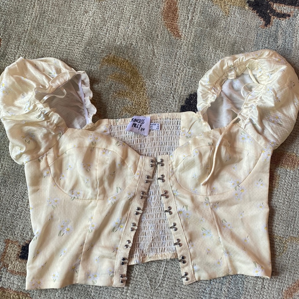 princess polly ALLYSON TOP YELLOW size 10, never worn